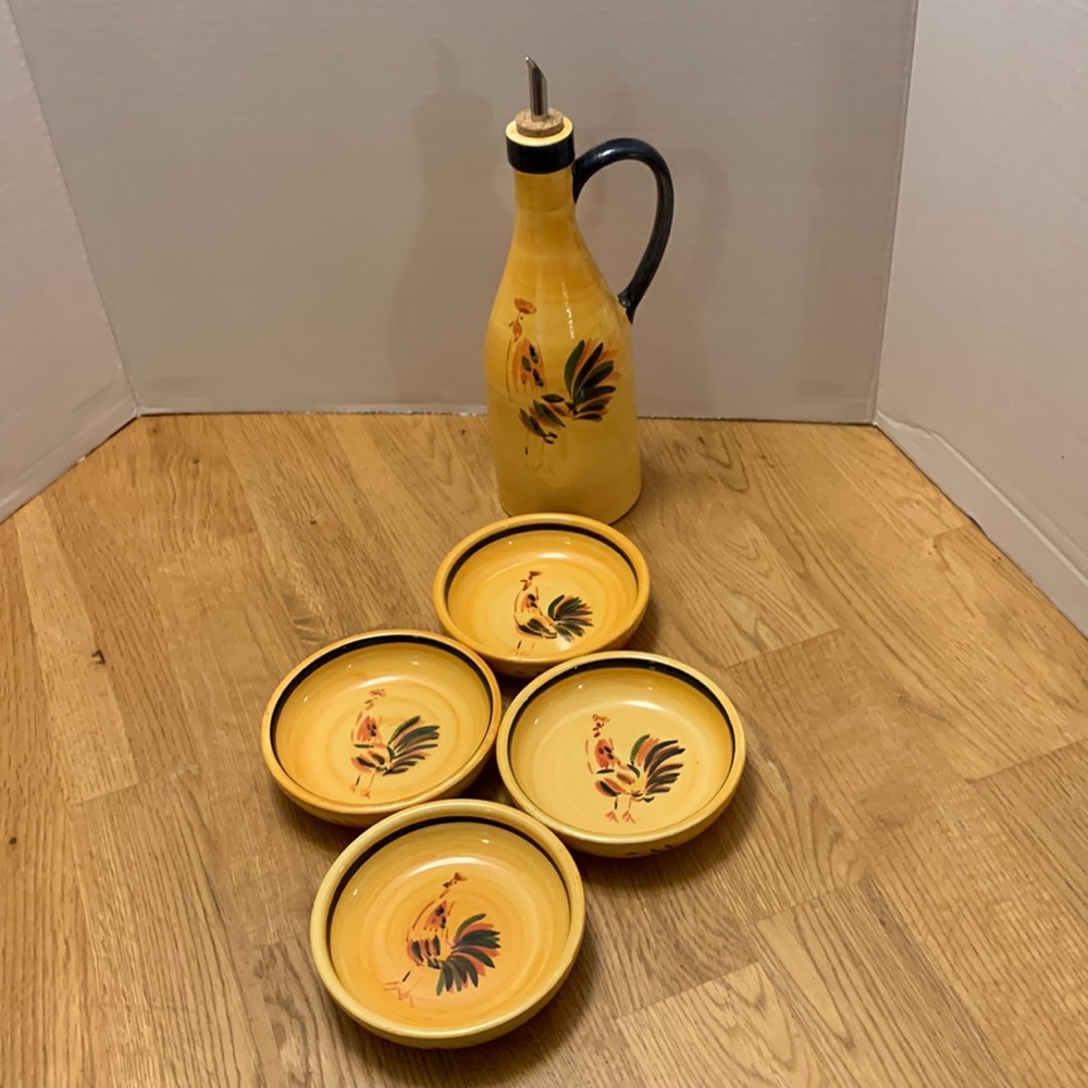 Home trends oil decanter 4 small dishes